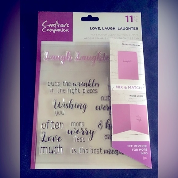 Crafter’s Companion set of 11 Mix & Match Clear Acrylic Stamps Love, Laughter - Picture 1 of 3